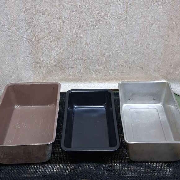 Set of 3 Rectangular Loaf /bread baking Pans - Picture 1 of 12